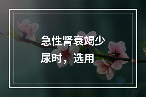 急性肾衰竭少尿时，选用