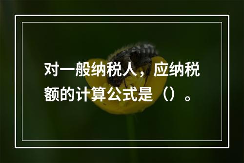 对一般纳税人，应纳税额的计算公式是（）。