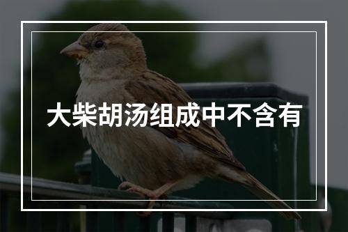 大柴胡汤组成中不含有