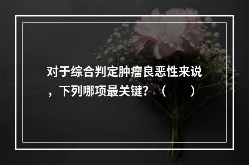 对于综合判定肿瘤良恶性来说，下列哪项最关键？（　　）