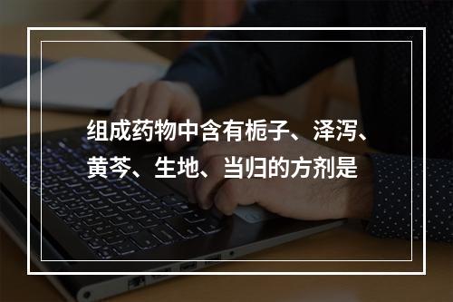 组成药物中含有栀子、泽泻、黄芩、生地、当归的方剂是