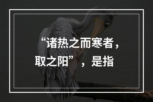 “诸热之而寒者，取之阳”，是指