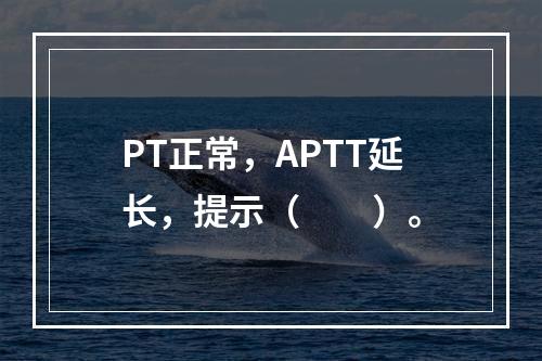 PT正常，APTT延长，提示（　　）。