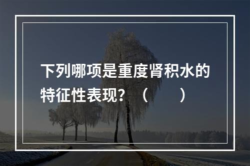 下列哪项是重度肾积水的特征性表现？（　　）