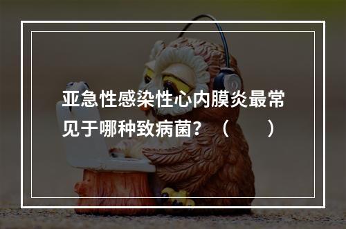 亚急性感染性心内膜炎最常见于哪种致病菌？（　　）