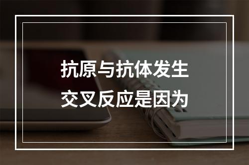 抗原与抗体发生交叉反应是因为