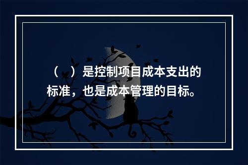 （　）是控制项目成本支出的标准，也是成本管理的目标。