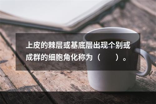 上皮的棘层或基底层出现个别或成群的细胞角化称为（　　）。