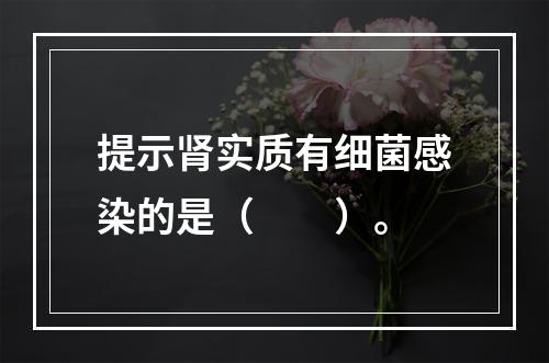 提示肾实质有细菌感染的是（　　）。