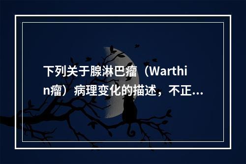 下列关于腺淋巴瘤（Warthin瘤）病理变化的描述，不正确的