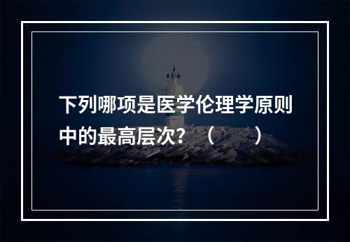 下列哪项是医学伦理学原则中的最高层次？（　　）