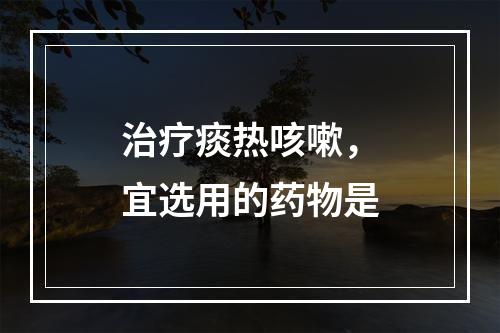 治疗痰热咳嗽，宜选用的药物是