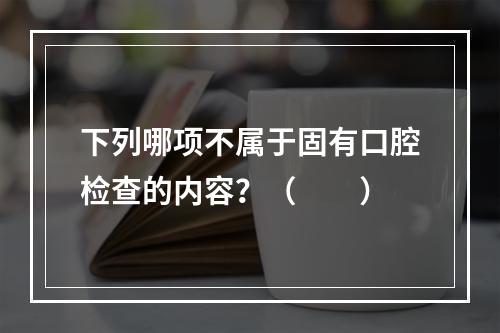 下列哪项不属于固有口腔检查的内容？（　　）