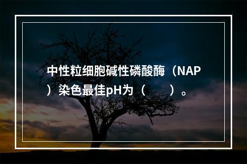 中性粒细胞碱性磷酸酶（NAP）染色最佳pH为（　　）。