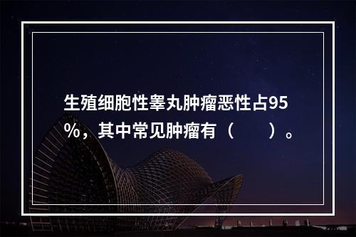 生殖细胞性睾丸肿瘤恶性占95％，其中常见肿瘤有（　　）。