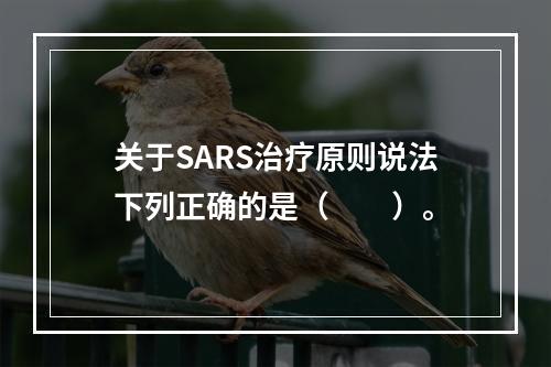 关于SARS治疗原则说法下列正确的是（　　）。