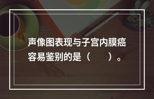 声像图表现与子宫内膜癌容易鉴别的是（　　）。