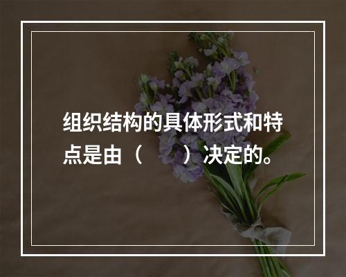 组织结构的具体形式和特点是由（　　）决定的。