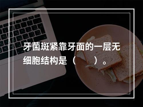 牙菌斑紧靠牙面的一层无细胞结构是（　　）。