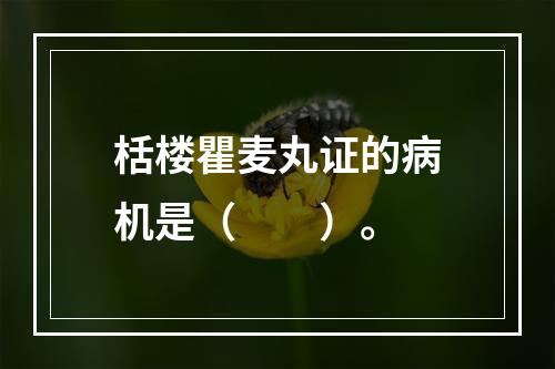 栝楼瞿麦丸证的病机是（　　）。