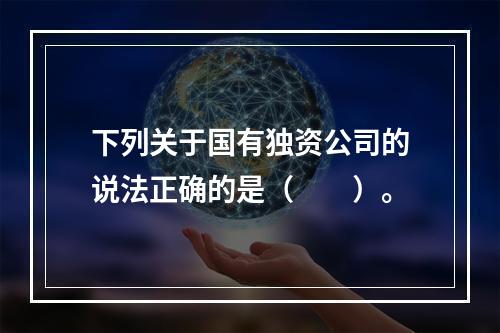 下列关于国有独资公司的说法正确的是（　　）。