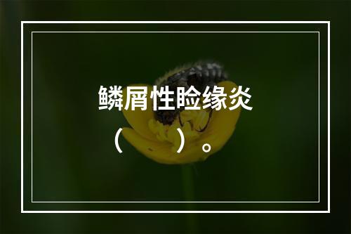 鳞屑性睑缘炎（　　）。