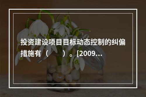 投资建设项目目标动态控制的纠偏措施有（　　）。[2009年