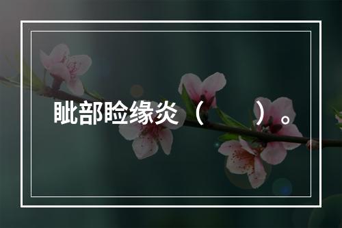 眦部睑缘炎（　　）。