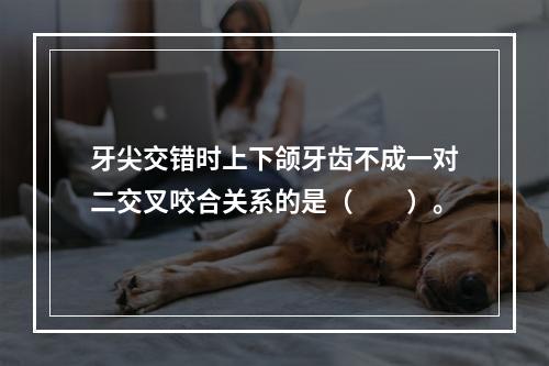 牙尖交错时上下颌牙齿不成一对二交叉咬合关系的是（　　）。