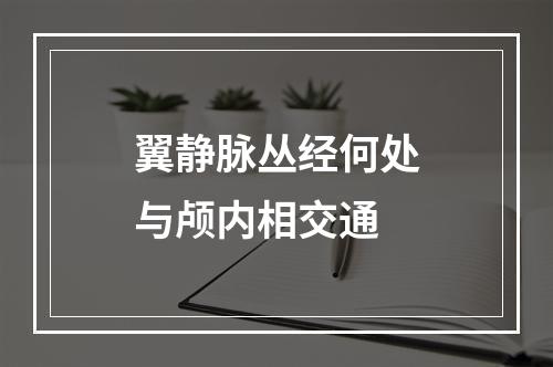 翼静脉丛经何处与颅内相交通