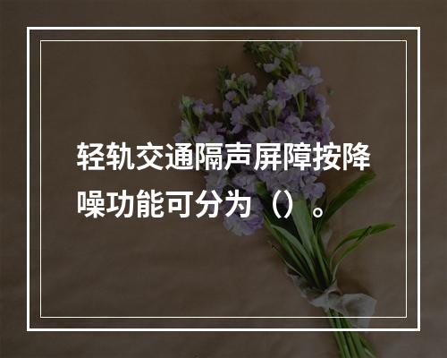 轻轨交通隔声屏障按降噪功能可分为（）。