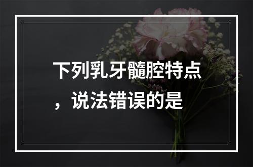 下列乳牙髓腔特点，说法错误的是