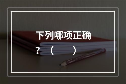 下列哪项正确？（　　）