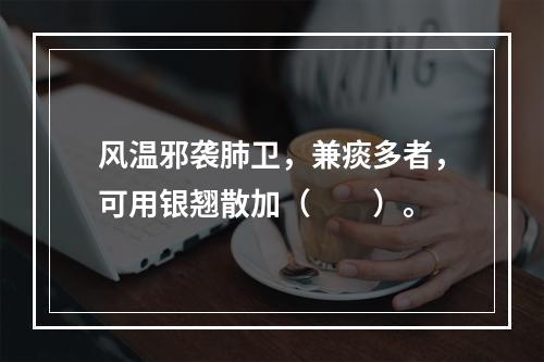 风温邪袭肺卫，兼痰多者，可用银翘散加（　　）。