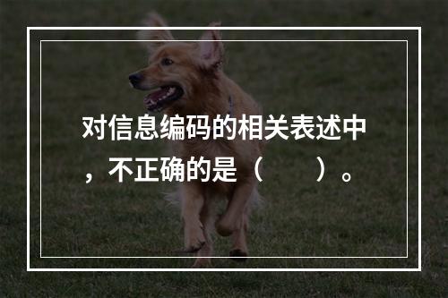 对信息编码的相关表述中，不正确的是（　　）。