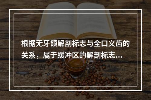 根据无牙颌解剖标志与全口义齿的关系，属于缓冲区的解剖标志是（