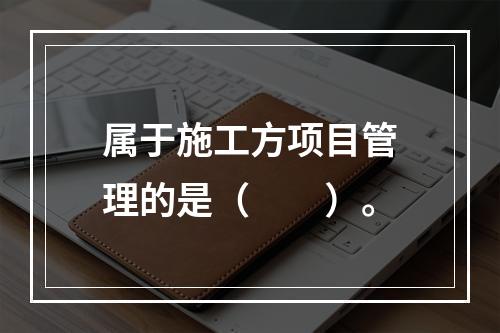 属于施工方项目管理的是（　　）。