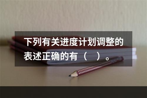 下列有关进度计划调整的表述正确的有（　）。