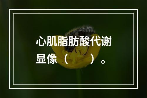 心肌脂肪酸代谢显像（　　）。