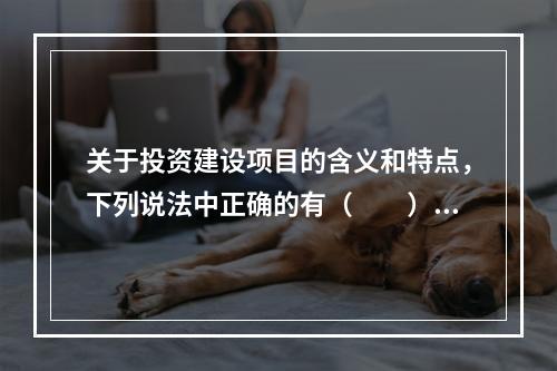 关于投资建设项目的含义和特点，下列说法中正确的有（　　）。