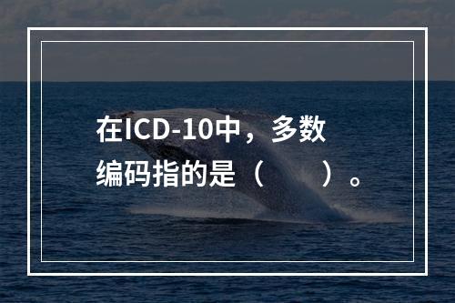 在ICD-10中，多数编码指的是（　　）。