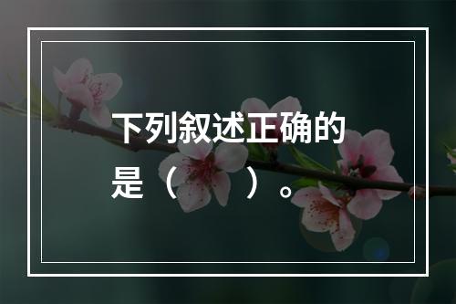 下列叙述正确的是（　　）。