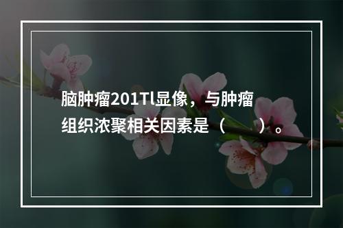 脑肿瘤201Tl显像，与肿瘤组织浓聚相关因素是（　　）。