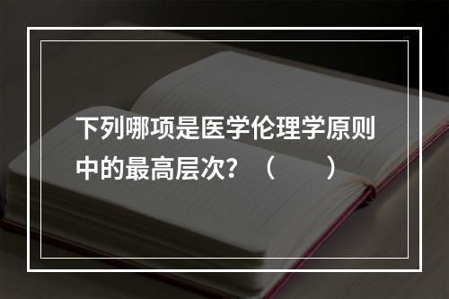 下列哪项是医学伦理学原则中的最高层次？（　　）