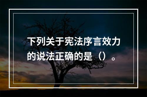 下列关于宪法序言效力的说法正确的是（）。