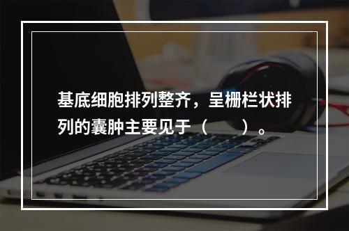 基底细胞排列整齐，呈栅栏状排列的囊肿主要见于（　　）。