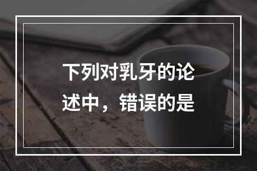 下列对乳牙的论述中，错误的是