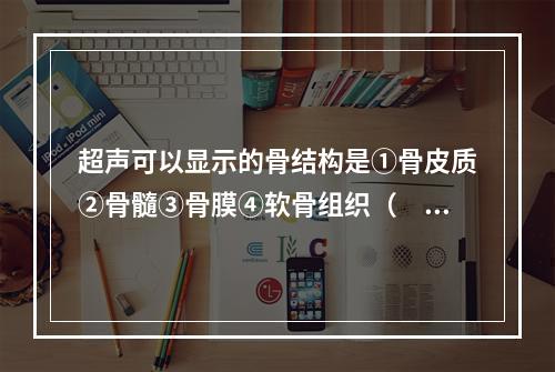 超声可以显示的骨结构是①骨皮质②骨髓③骨膜④软骨组织（　　