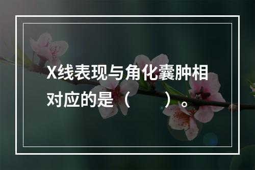 X线表现与角化囊肿相对应的是（　　）。