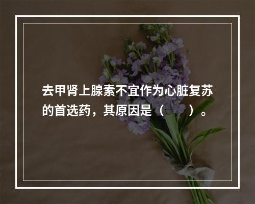 去甲肾上腺素不宜作为心脏复苏的首选药，其原因是（　　）。